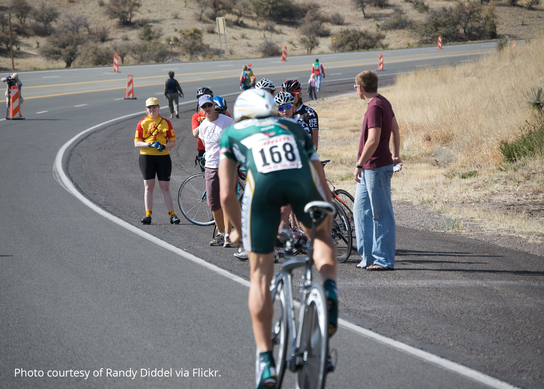 Tour of the Gila with a bicyclist in the foreground. Photo courtesy of Randy Diddel via Flickr.